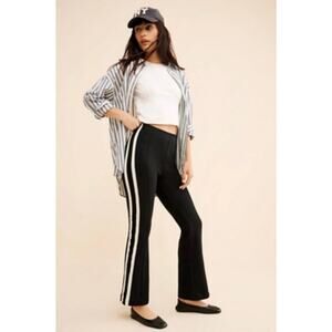 NWT Anthropologie Maeve Women's Black White Sporty Knit Pants Size Xl